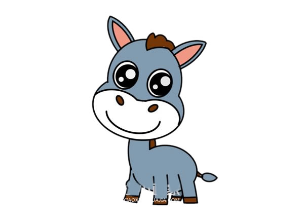 可爱的卡通毛驴简笔画