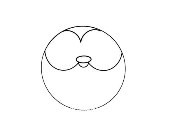 圆鼓鼓的猫头鹰简笔画