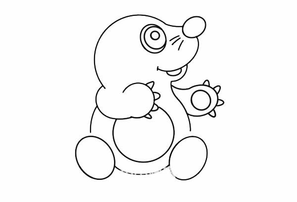 可爱的鼹鼠宝宝简笔画