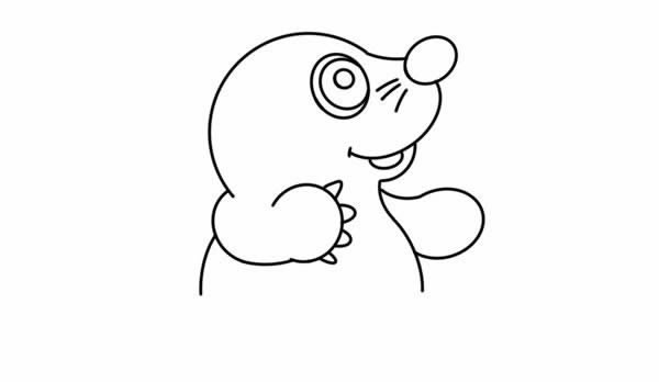 可爱的鼹鼠宝宝简笔画