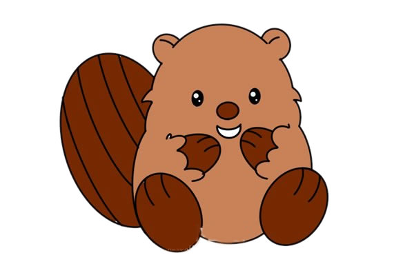 漂亮的彩色土拨鼠简笔画 漂亮的彩色土拨鼠简笔画