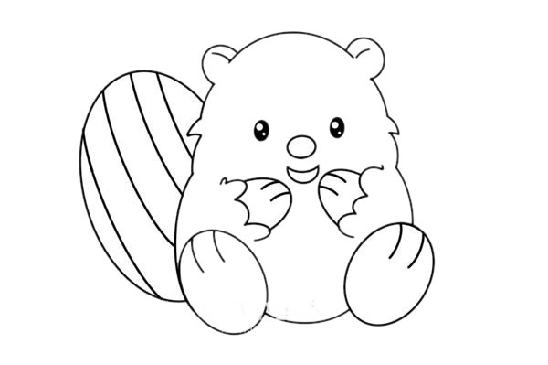 漂亮的彩色土拨鼠简笔画 漂亮的彩色土拨鼠简笔画