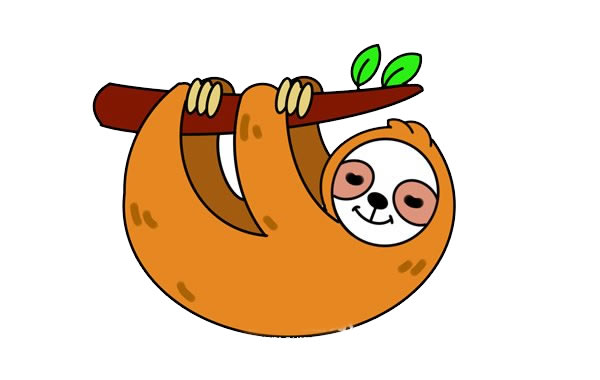 挂在树枝上的树懒简笔画 挂在树枝上的树懒简笔画