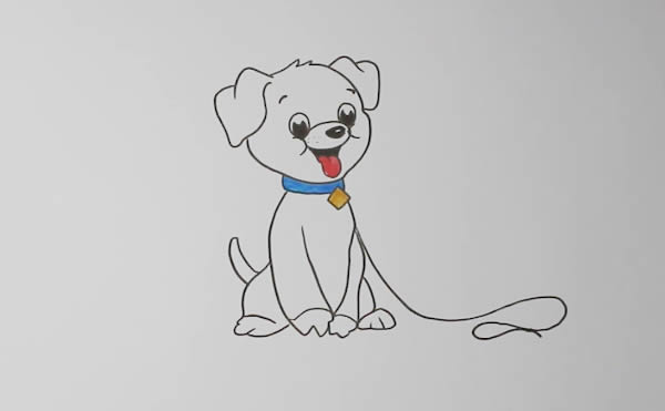 开心的小狗简笔画 开心的小狗简笔画