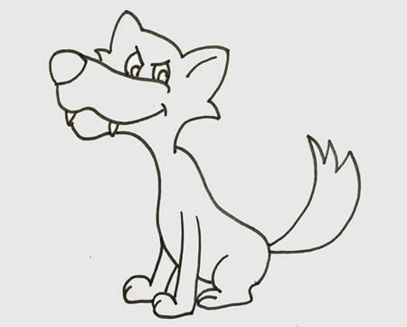 简单的大灰狼简笔画