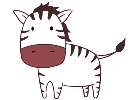 漂亮的卡通斑马简笔画