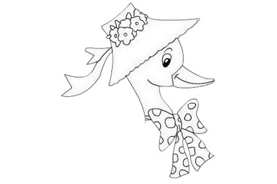 带着蝴蝶结的鸭子简笔画 带着蝴蝶结的鸭子简笔画