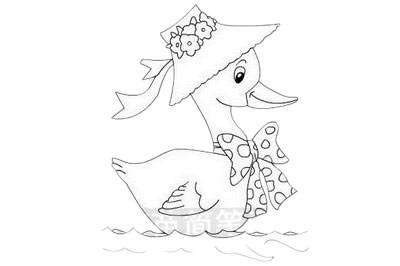 带着蝴蝶结的鸭子简笔画 带着蝴蝶结的鸭子简笔画