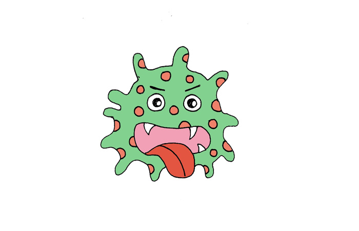 细菌病毒简笔画(细菌病毒混合感染特征)