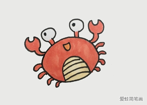 卡通小螃蟹简笔画 卡通小螃蟹简笔画