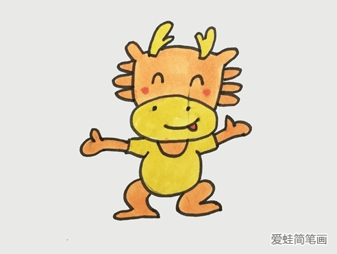 卡通的小龙人简笔画
