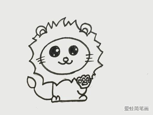 可爱的卡通小狮子简笔画