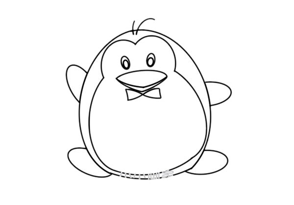 简单的卡通企鹅简笔画教程