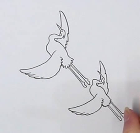 一行白鹭上青天简笔画