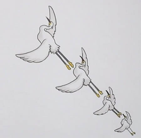 一行白鹭上青天简笔画
