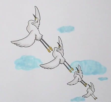 一行白鹭上青天简笔画