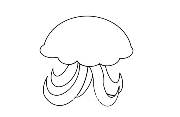 非常漂亮的水母简笔画