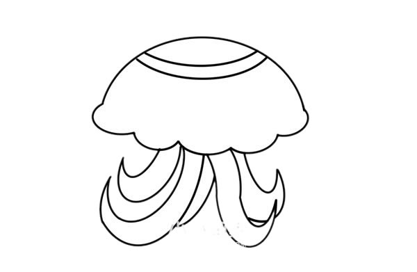 非常漂亮的水母简笔画