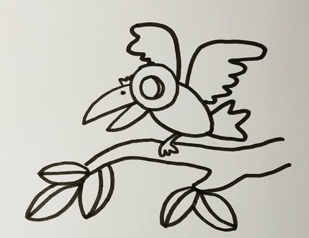 狐狸和乌鸦在一起的简笔画 狐狸和乌鸦在一起的简笔画