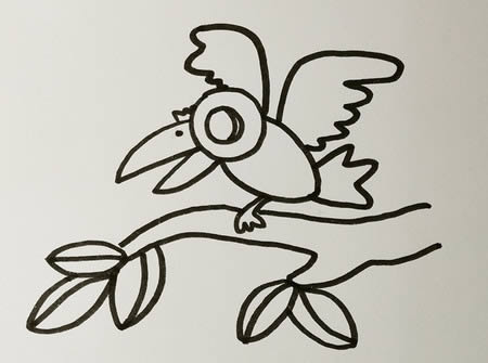 狐狸和乌鸦在一起的简笔画 狐狸和乌鸦在一起的简笔画