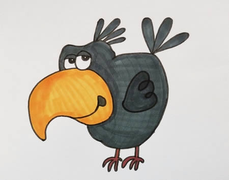 卡通风格的乌鸦简笔画步骤 卡通风格的乌鸦简笔画步骤