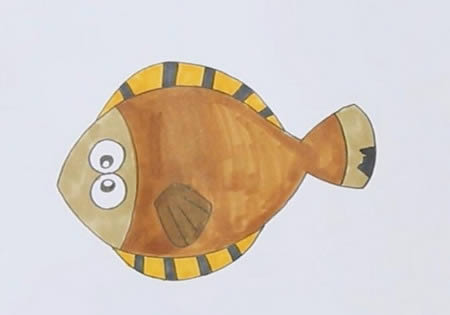 多宝鱼简笔画怎么画带涂色 多宝鱼简笔画怎么画带涂色