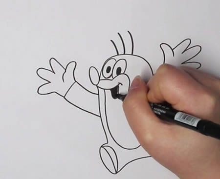 鼹鼠简笔画步骤带涂色 鼹鼠简笔画步骤带涂色