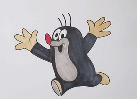 鼹鼠简笔画步骤带涂色 鼹鼠简笔画步骤带涂色