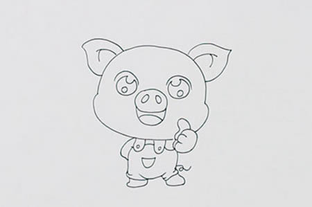 可爱的卡通小猪简笔画带涂色