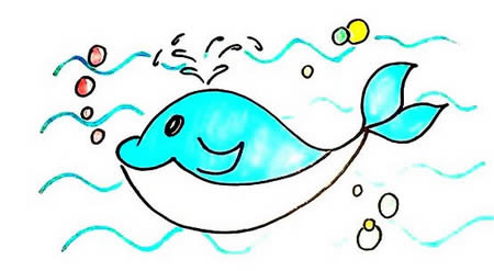 萌萌哒鲸鱼简笔画详细步骤 萌萌哒鲸鱼简笔画详细步骤
