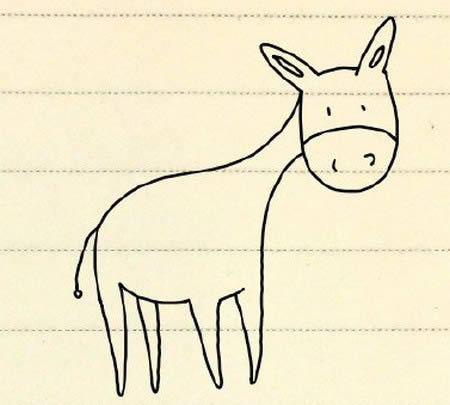 非常简单的小毛驴简笔画