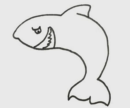 鲨鱼的简笔画怎么画最简单的