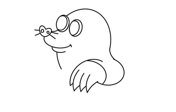 鼹鼠怎么画简笔画简单又好看 彩色画法