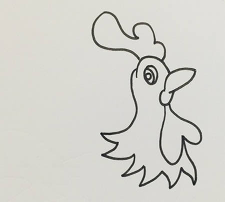 大公鸡简笔画画法步骤可爱彩色图片