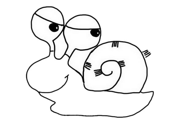 彩色卡通蜗牛简笔画怎么画简单可爱画法