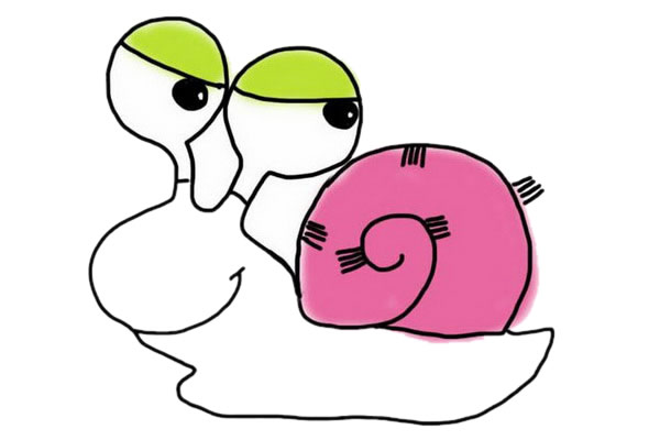 彩色卡通蜗牛简笔画怎么画简单可爱画法