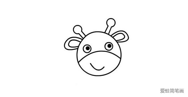 卡通长颈鹿简笔画