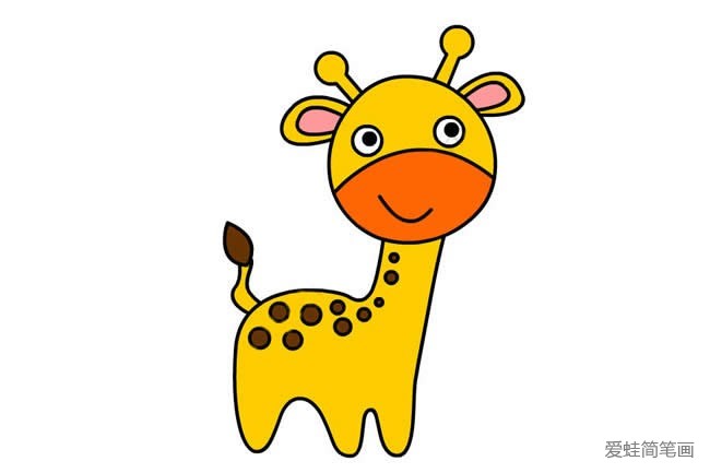 卡通长颈鹿简笔画