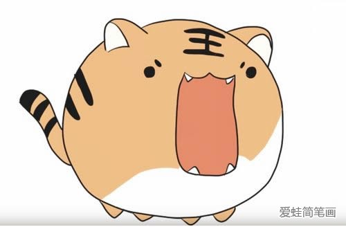 非常可爱Q版老虎简笔画教程(可爱老虎图画)