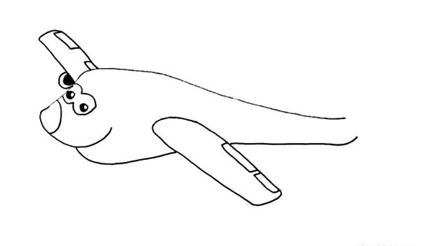 卡通大飞机简笔画