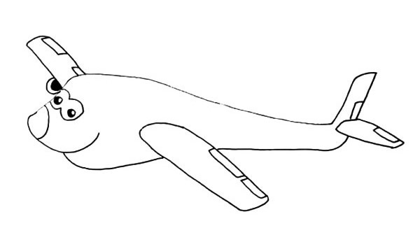 卡通大飞机简笔画