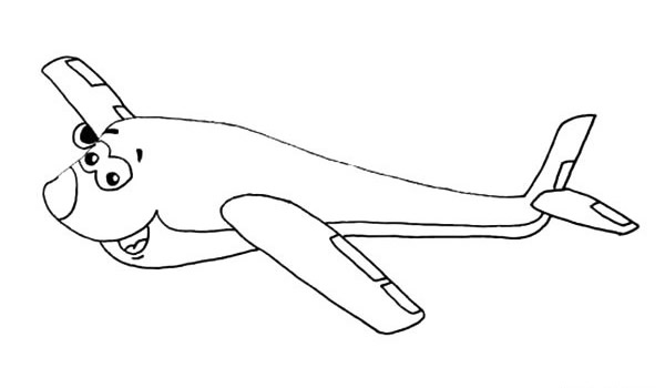 卡通大飞机简笔画