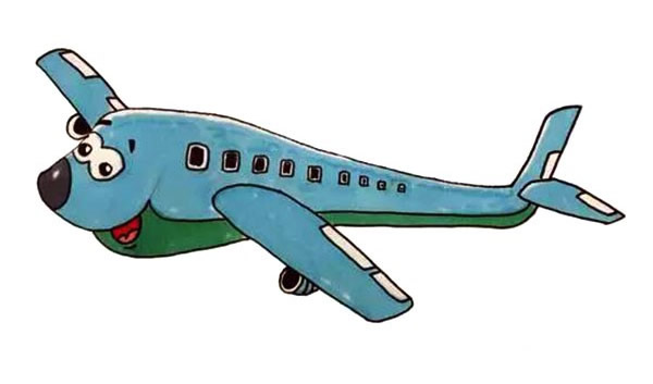 卡通大飞机简笔画