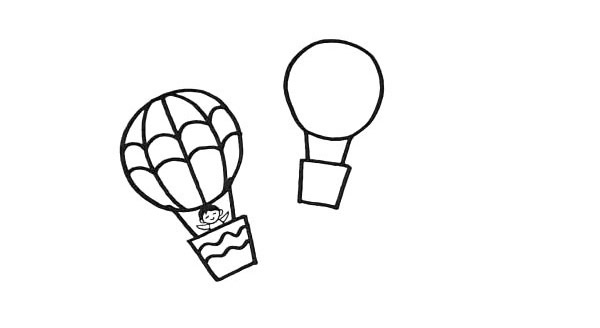 卡通的热气球简笔画 卡通的热气球简笔画