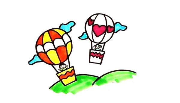 卡通的热气球简笔画 卡通的热气球简笔画