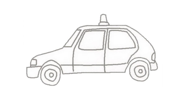 出租车怎么画 出租车简笔画步骤