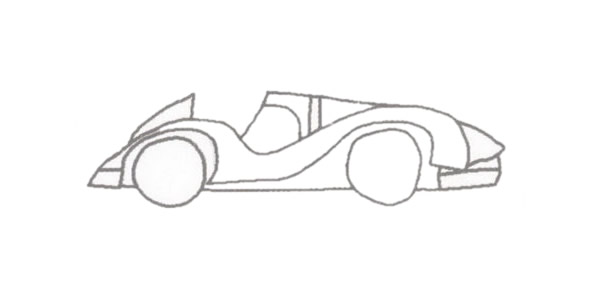 跑车简笔画的画法