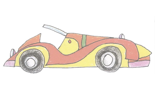 跑车简笔画的画法
