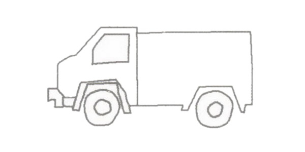 洒水车简笔画的画法