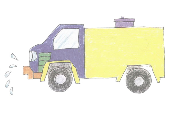 洒水车简笔画的画法